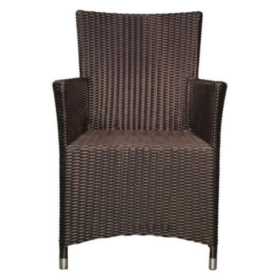 Korbsessel Polyrattan Aluminium schwarz